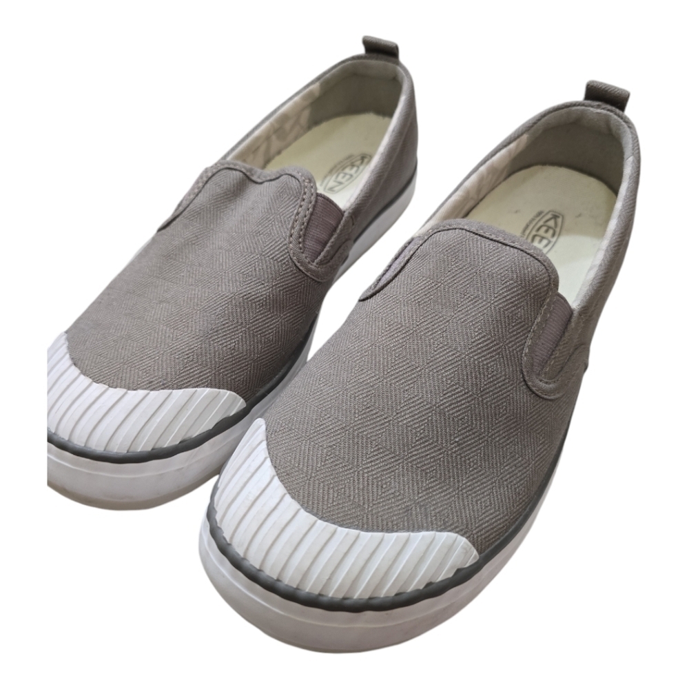 Keen Elsa Canvas Slip-On Shoes 9.5 Beige Tan Outdoor Comfort Cushion - Picture 3 of 7